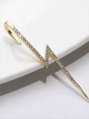 RHINESTONE LIGHTNING EAR REGALIA ▪︎ Honey Gold